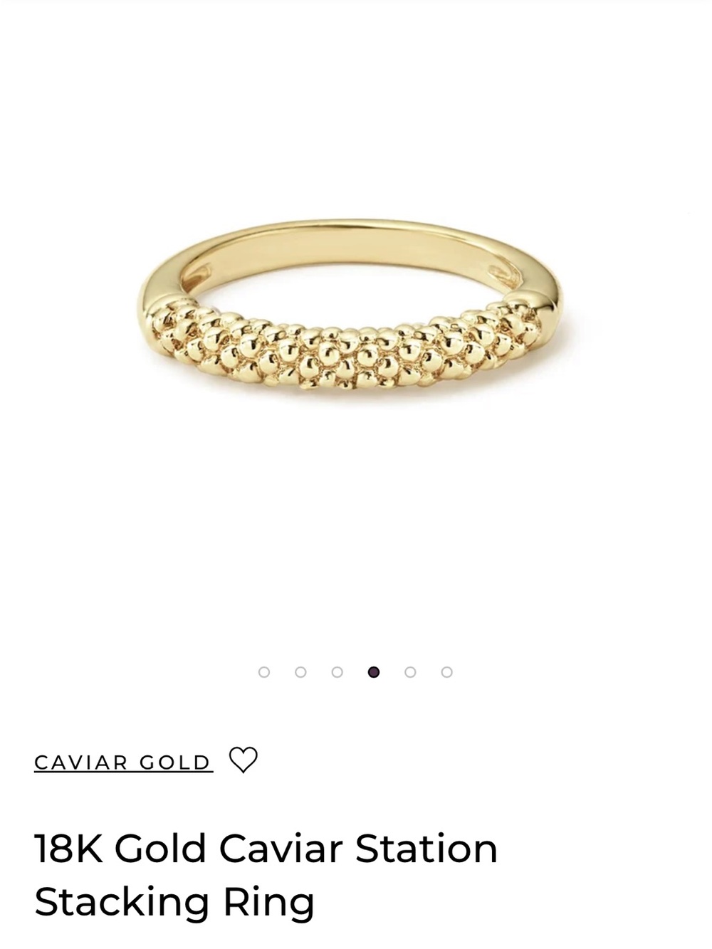 Authentic Lagos 18k caviar gold stacking ring - 8